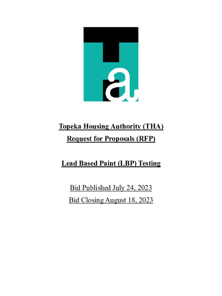 Fillable Online Topeka Housing Authority (THA) Request for Proposals