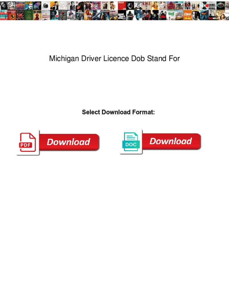 Fillable Online Michigan Driver Licence Dob Stand For. Michigan Driver Licence Dob Stand For