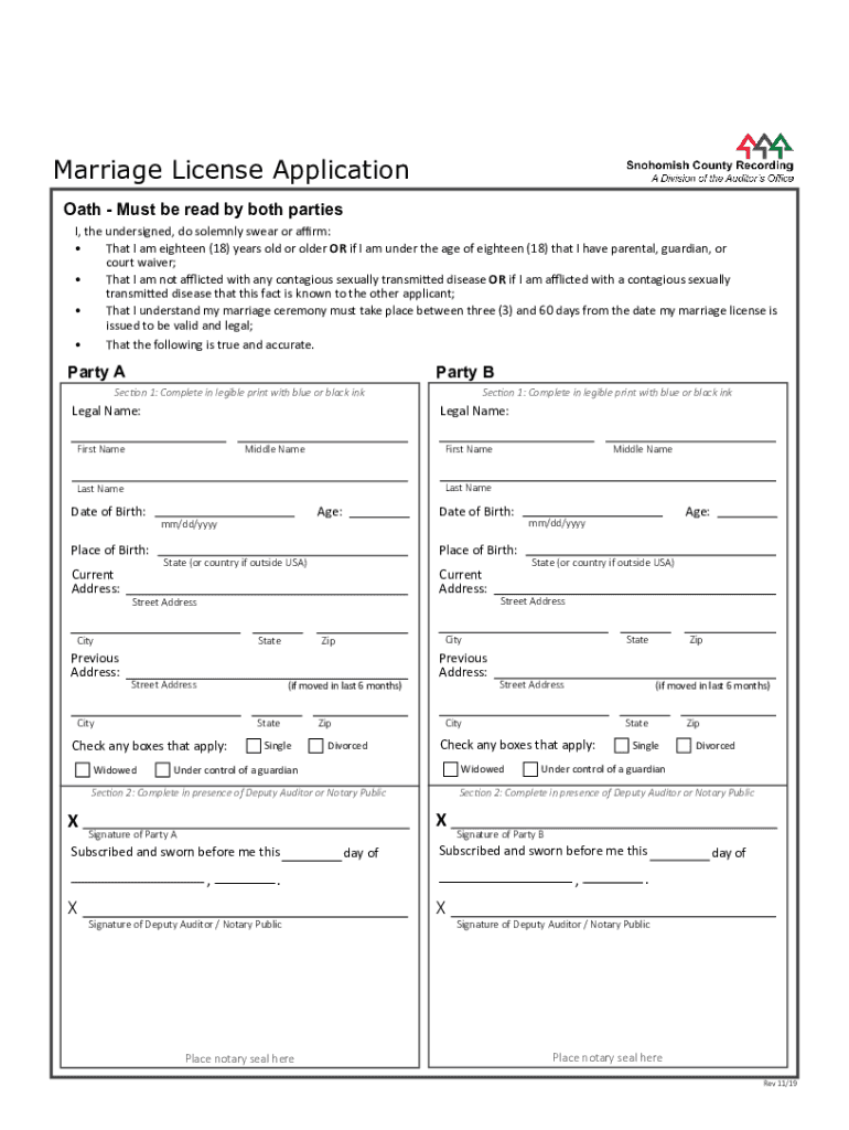 snohomish county marriage license Preview on Page 1