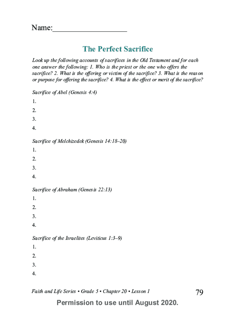 Fillable Online What were the various sacrifices in the Old Testament