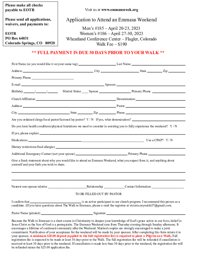 Fillable Online EOTR Pilgrim Fall Application 2023.docx Fax Email Print ...