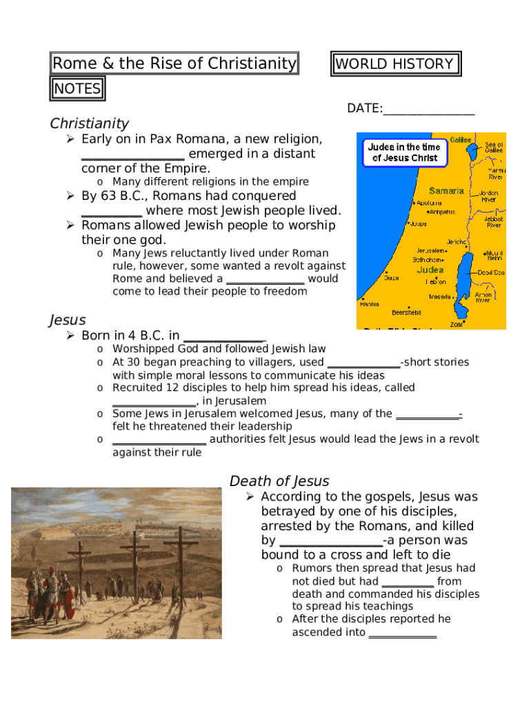 Early in the Pax Romana, a new religion, Christianity ... Doc Template ...