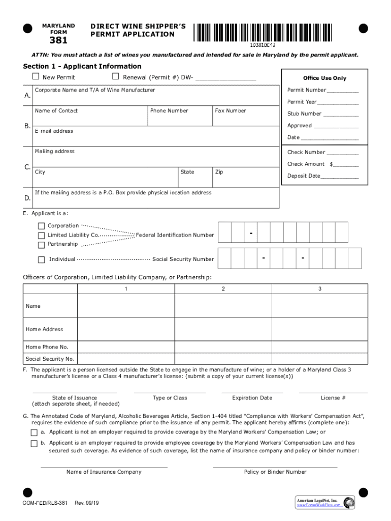 Fillable Online Free fillable Direct Wine Shippers Permit Application