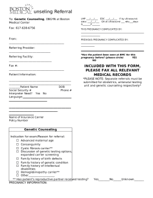 OB/GYN Genetic Counseling Doc Template | pdfFiller