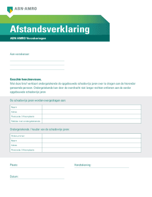 AFSTANDSVERKLARING SCHADEVRIJE JARENRISK.nl