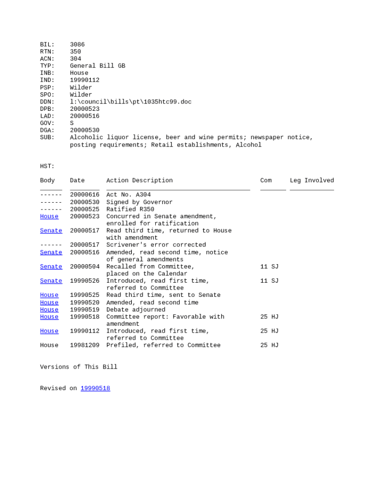 Alcoholic liquor license, beer and wine permits; newspaper Doc