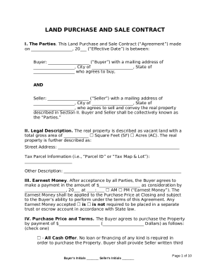 Land Purchase and Sale Contract: Buyer and Seller Agreement for