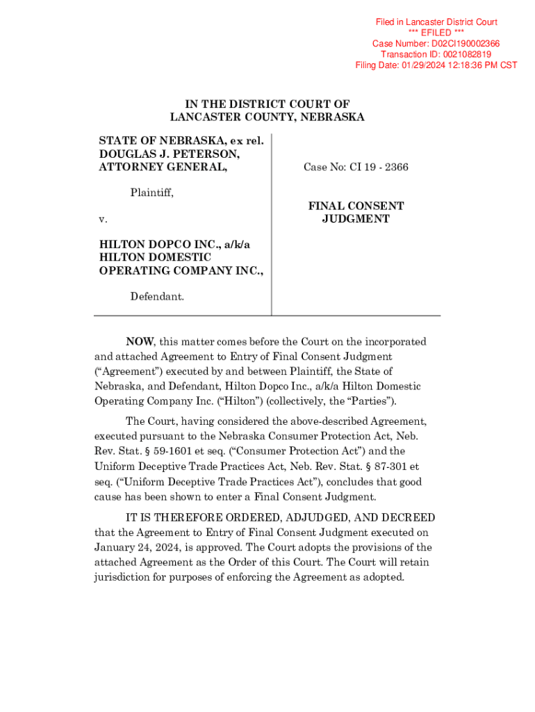 Fillable Online Baker v. Lancaster County District Court Adult