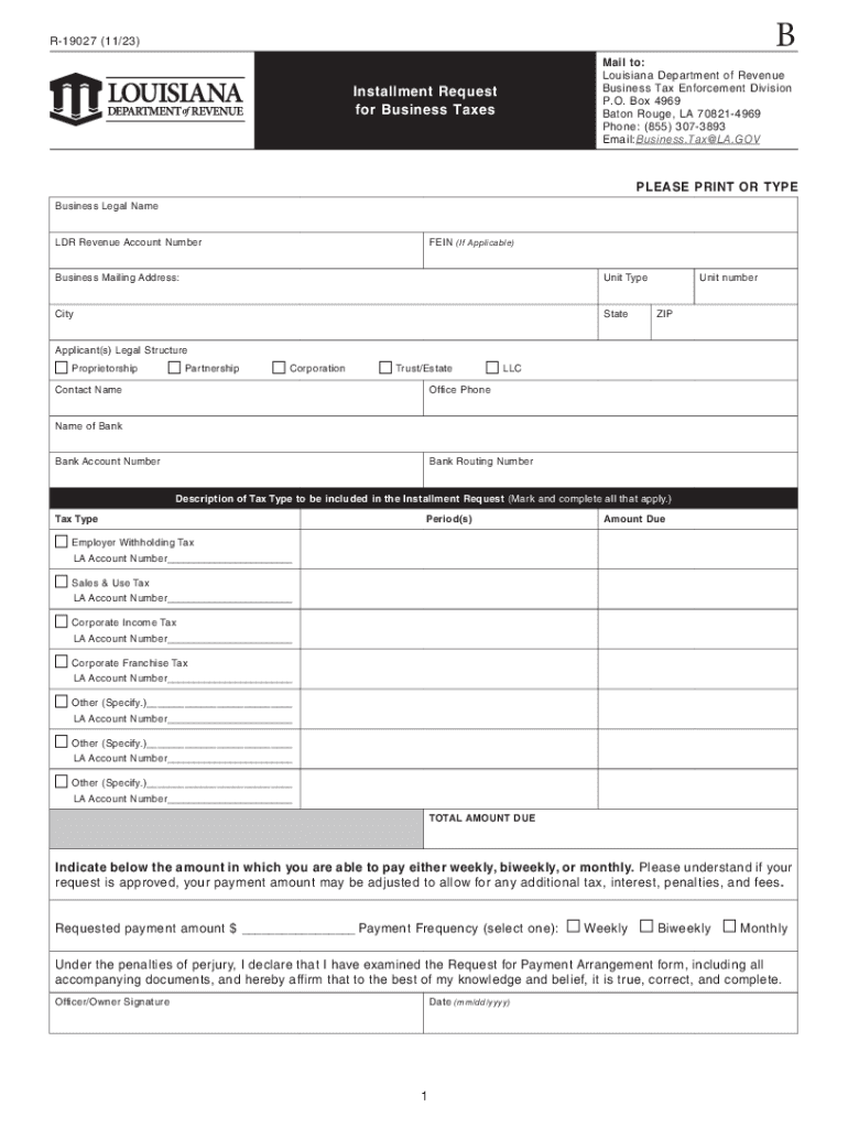 Installment Payment AgreementDepartment of Revenue Preview on Page 1