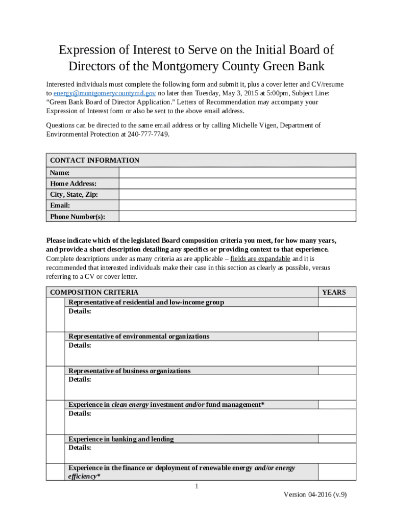 Notice of Board Of Directors Recruitment Nomination Process ... Doc ...