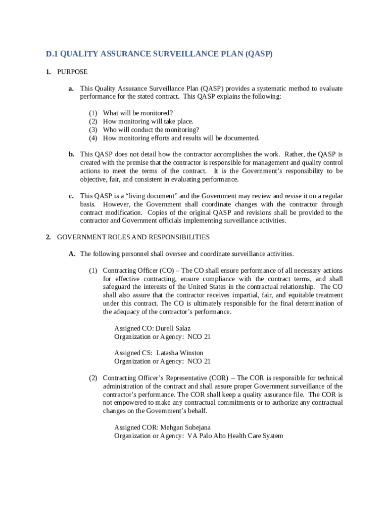 d-1-quality-assurance-surveillance-plan-doc-template-pdffiller