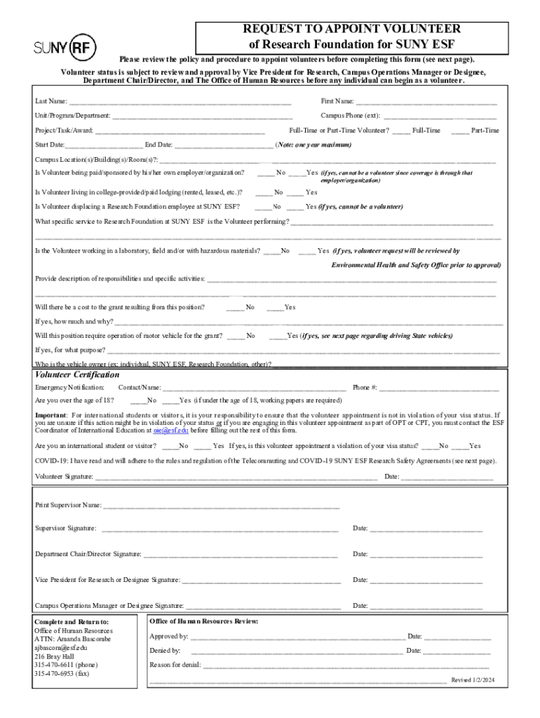 Fillable Online Forms A to Z RF for SUNY Fax Email Print pdfFiller