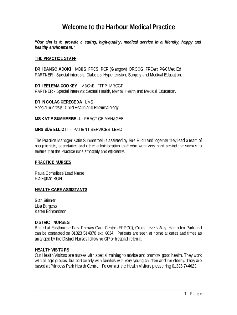 Legal entitlement of Harbour Medical Practice Doc Template pdfFiller