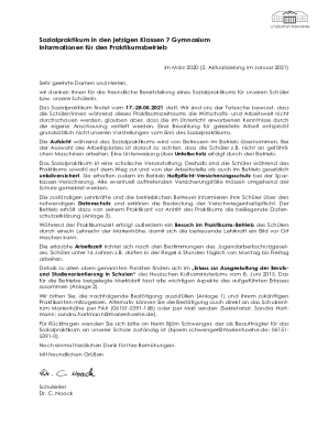 Sozialpraktikum Information and Confirmation
