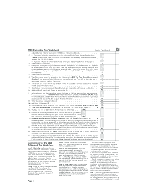 Form 1040-ES Estimated Tax for Individuals
