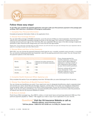 Veterans’ Group Life Insurance Application