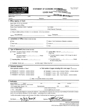 California Form 700 Statement of Economic Interests