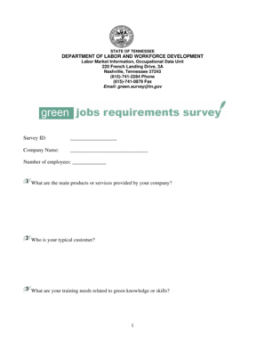 Tennessee Green Business Survey Form