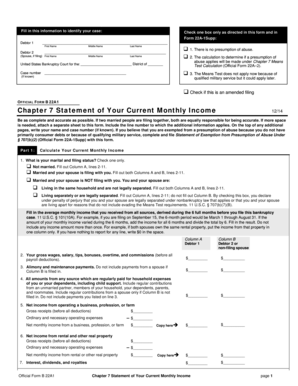 Chapter 7 Statement of Current Monthly Income