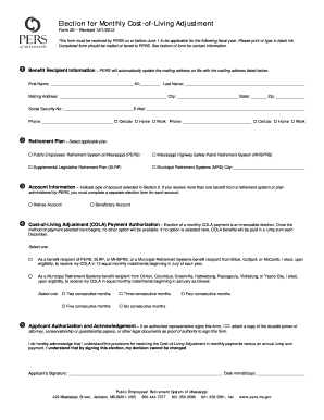 Mississippi Cost-of-Living Adjustment Election Form
