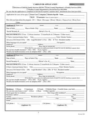 Caregiver Application Form