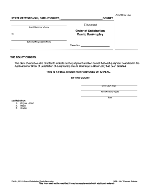 Order of Satisfaction Due to Bankruptcy
