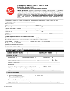 AirAsia Travel Protection Claim Form