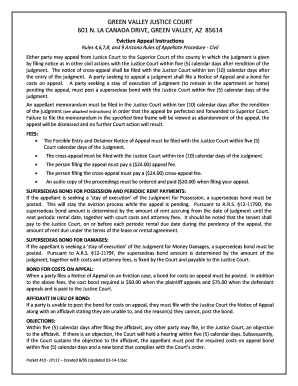 Arizona Eviction Appeal Notice