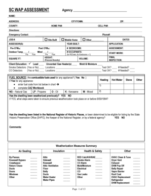 SC WAP Assessment Form