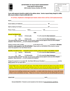 Yard Waste Application Sticker