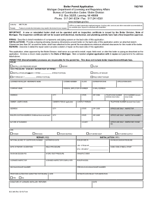 Michigan Boiler Permit Application