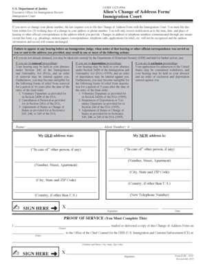 Eoir change of address form - and Nationality Act (INA), and an order - justice