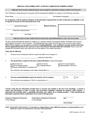 Live-In Caregiver Verification Form