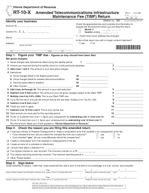 Illinois Amended Telecommunications Infrastructure Maintenance Fee Return