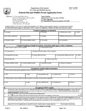 US Fish and Wildlife Service Permit Application