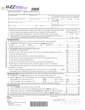 Wisconsin Homestead Credit Form H-EZ
