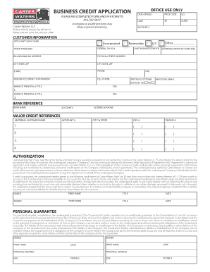 Business Credit Application