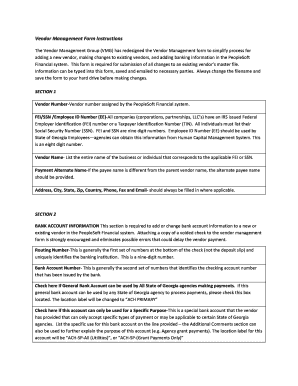 Vendor Management Form