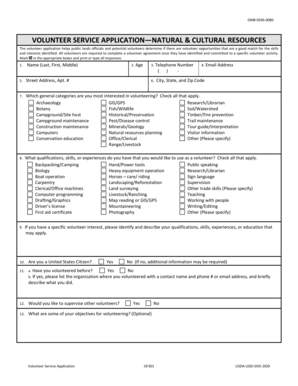 Volunteer Service Application OF301