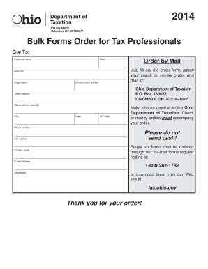 Ohio Bulk Tax Forms Order