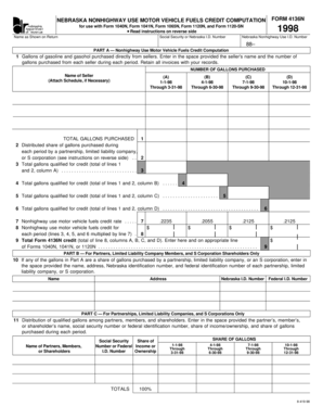 Nebraska Nonhighway Use Motor Vehicle Fuels Credit Form 4136N