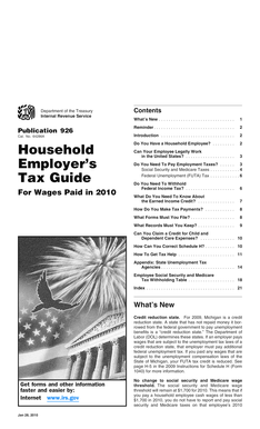 IRS Publication 926 Household Employer's Tax Guide