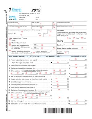 Wisconsin Income Tax Form 2012