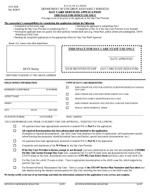 Illinois Day Care Services Application