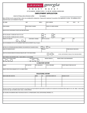City of LaGrange Employment Application