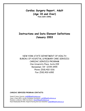 New York Cardiac Surgery Report Form