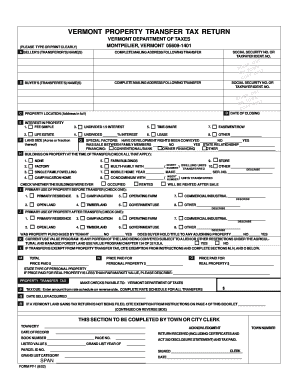 Vermont Property Transfer Tax Return