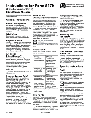 IRS Form 8379 Injured Spouse Allocation