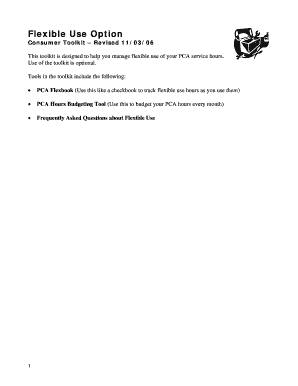 PCA Flexible Use Toolkit