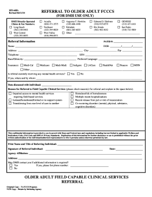 Referral to Older Adult Field Capable Clinical Services